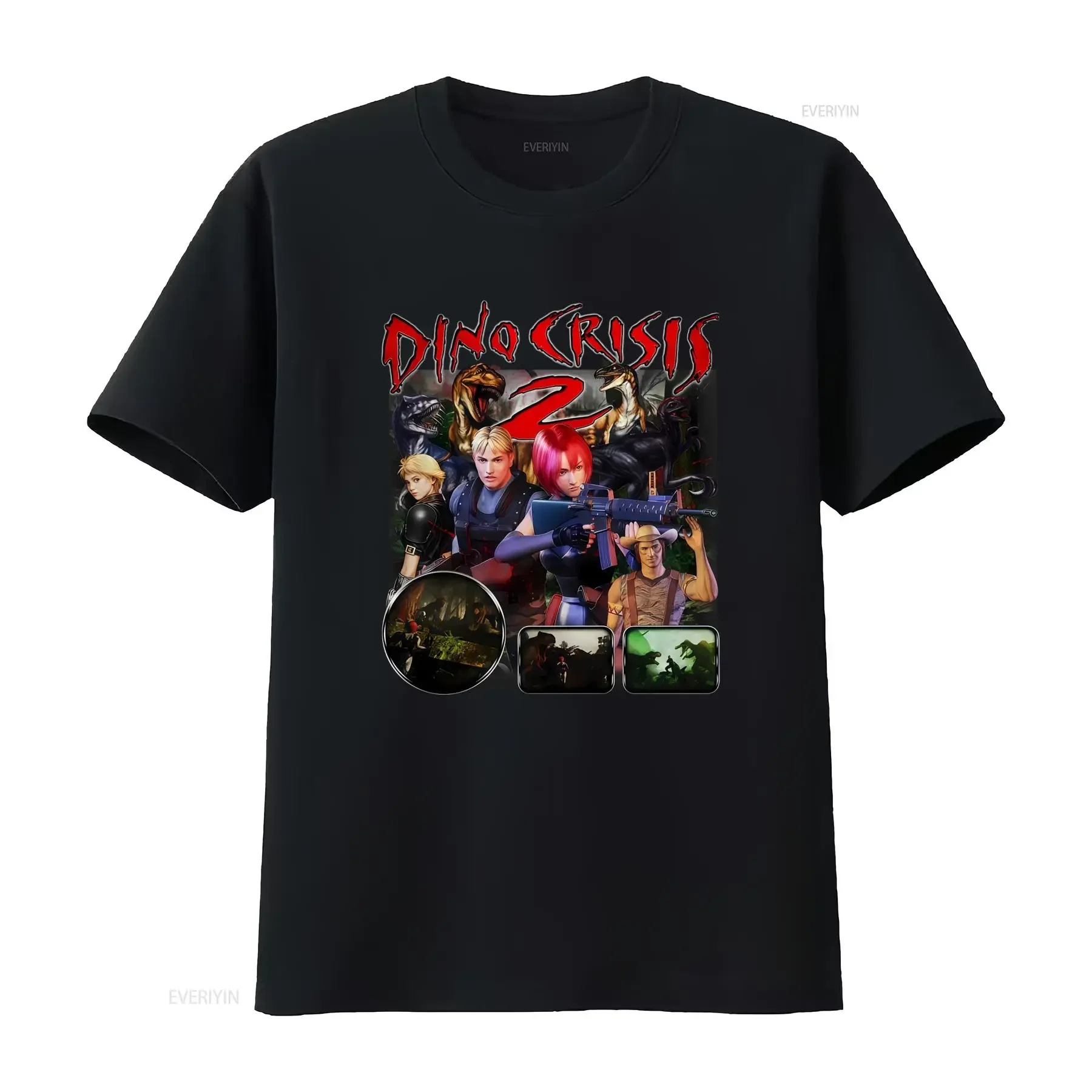 Dino Crisis 2 Video Game T Shirt Retro Gaming for  vintage Washed Versatile Breathable Comfortable homme graphic Casual