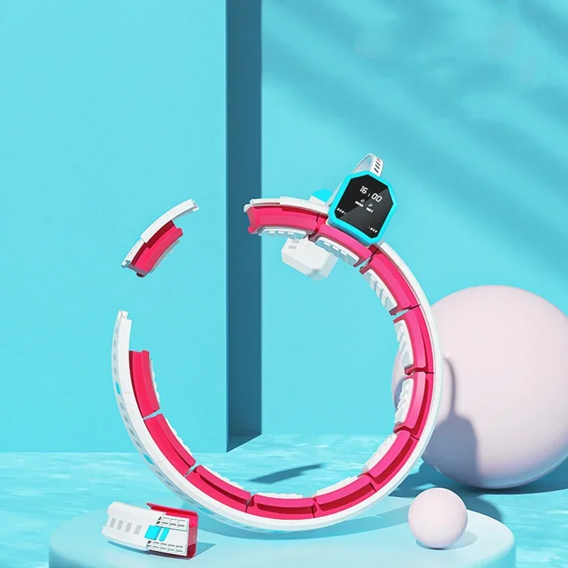 طوق هولا الصامت القابل للتعديل - طوق رياضي للتدليك قابل للفصل، معدات اللياقة البدنية لتنحيف البطن في صالة الألعاب الرياضية المنزلية وتخسيس الخصر #4