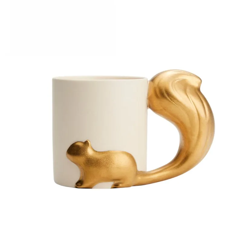 السنجاب السيراميك تنقش القدح مكتب شرب كوب هدية مربع هدية #5