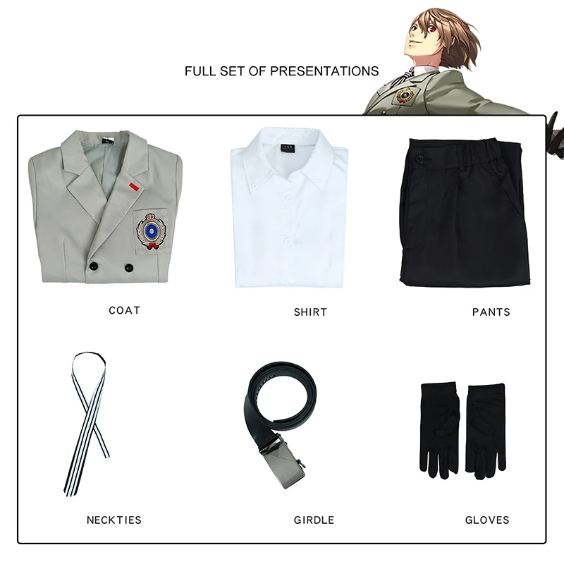 Goro Akechi Cosplay Costumes pour hommes, Anime P5 Ply Play Uniform, Halloween Carnival Party IQUE for Men