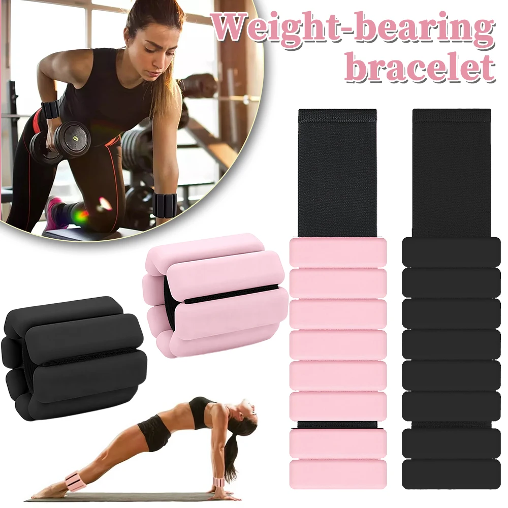 Ensemble de 2 poids réglables pour poignets, total 1LB/450g, bracelet lesté en acier inoxydable amovible avec revêtement en silicone doux pour la peau, sangle imperméable et résistante à la transpiration pour poignets et chevilles, fermeture Velcro robuste pour la course, le yoga, le pilates et l'entraînement à domicile, disponible en 2 couleurs : noir et rose.