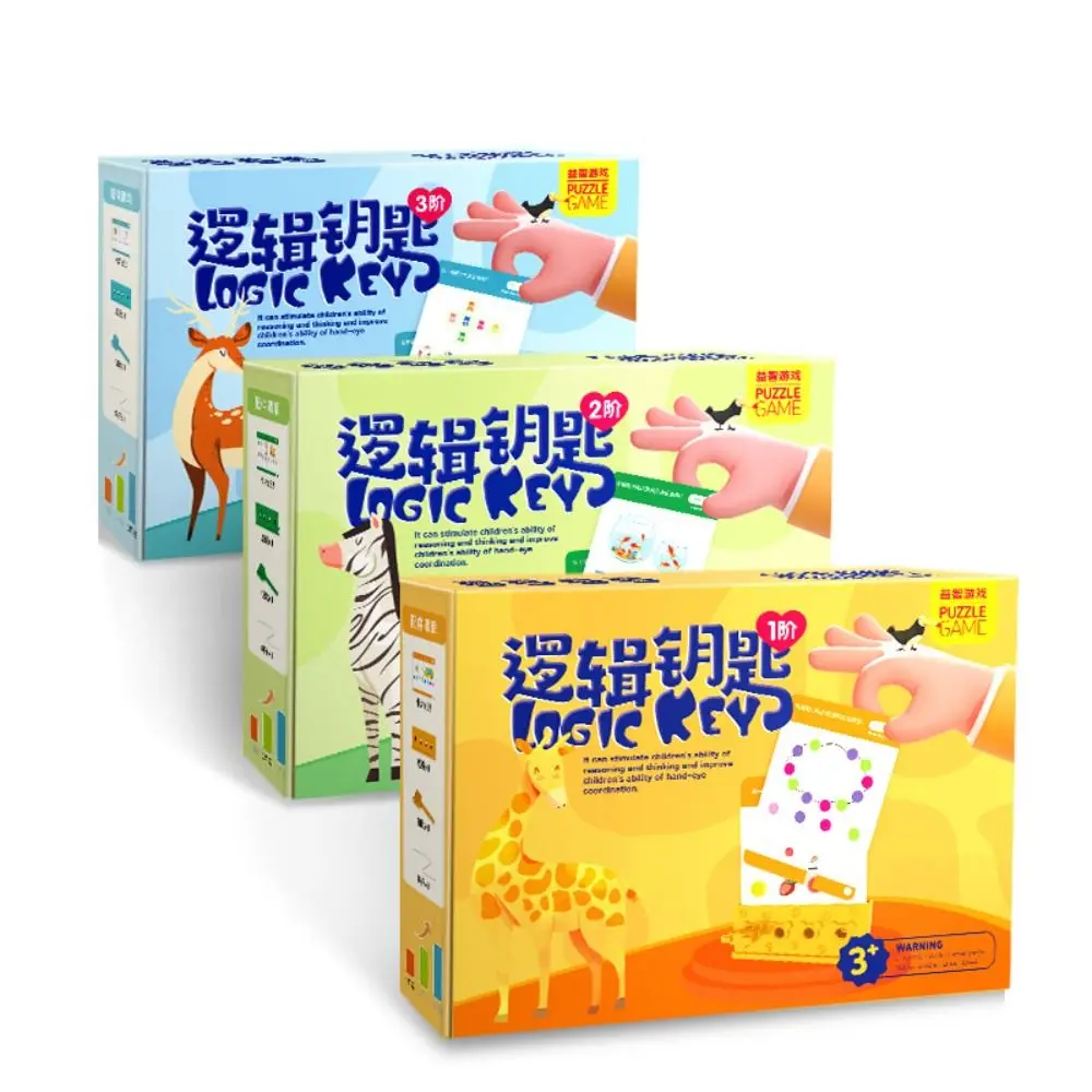 Montessori Engelse Logica Sleutel Puzzelspel Matching Game 3D Logic Key Denken Training Multifunctioneel Intellectueel