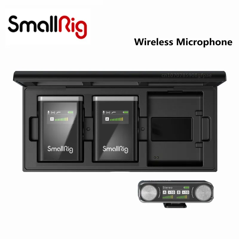 Microfono wireless SmallRig microfono Lavalier set completo di microfoni con cancellazione del rumore da uno a due 8 ore di lavoro per la fotocamera