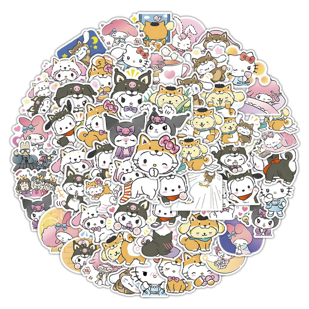 

10/30/60PCS Cute Sanrio Cartoon Stickers Kuromi Kitty Decals Kids Toy DIY Diary Suitcase Scrapbook Phone Laptop Car Sticker Gift