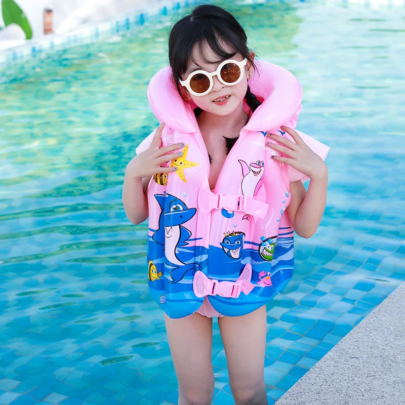 1-5PCS Inflatable Life Vest for Kids Swimming Floatie Toddler PVC Buoyancy Vest Children‘s Swim Jacket for Pool  Beach Safety view 3