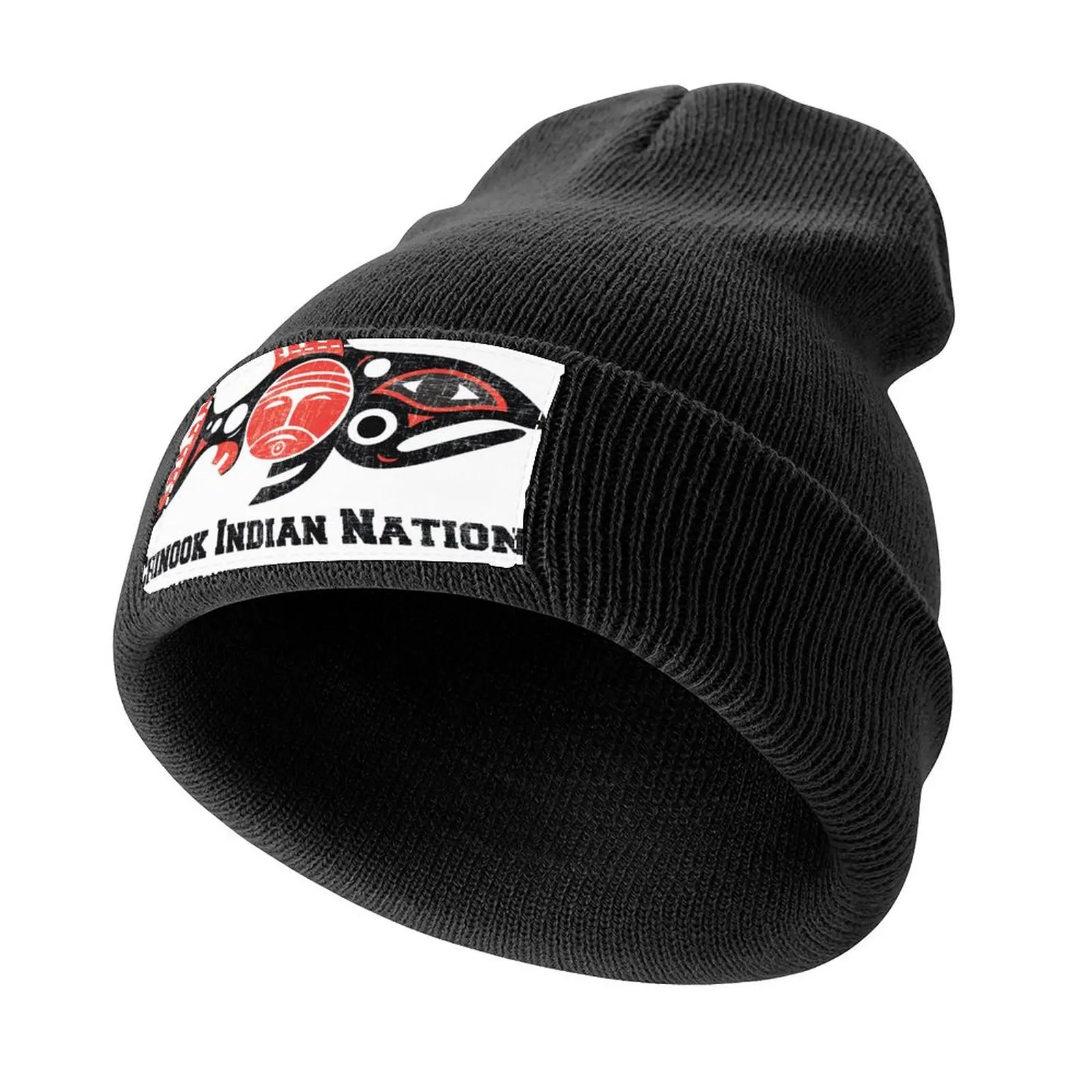 

Chinook Nation Tribal Logo, distressed print Knitted Cap Bobble Hat Golf Sun Hat For Children Women Men's