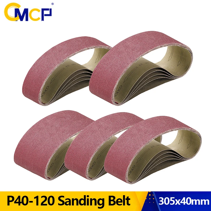 

CMCP 5PC Abrasive Sanding Belt 305x40mm Sander Belt Sander Attachment Grinder Polisher Power Tool Accessory Wood Metal Polishing