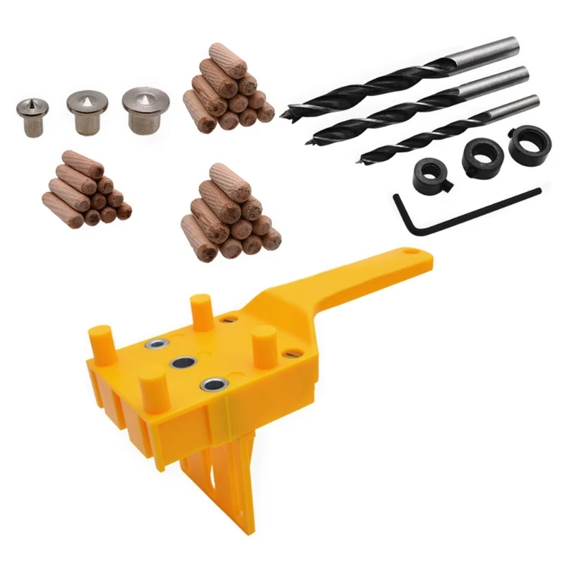 Handheld Woodworking Dowel Jig Fits for 6/8/10mm Drill Bit Guide Metal Sleeve Drilling Hole Puncher Locator DropShipping