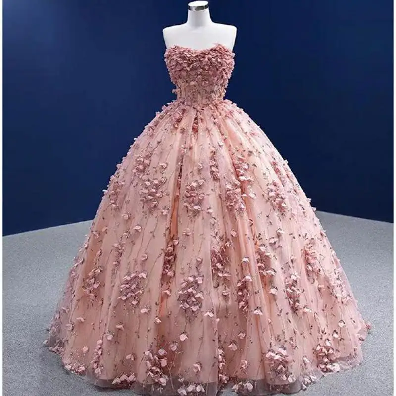 Ashley Gloria Strapless Party Dress Quinceanera Dresses Sweet Flower Prom Ball Gown Cusotmize Color 2024 Summer New Vestidos