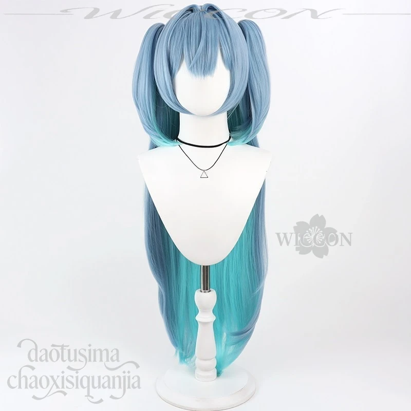 

Kawaii Gray Blue Mint Inner Hair Wig Mekami Shifty Anime Game Cosplay Synthetic Hair Costume Accessory