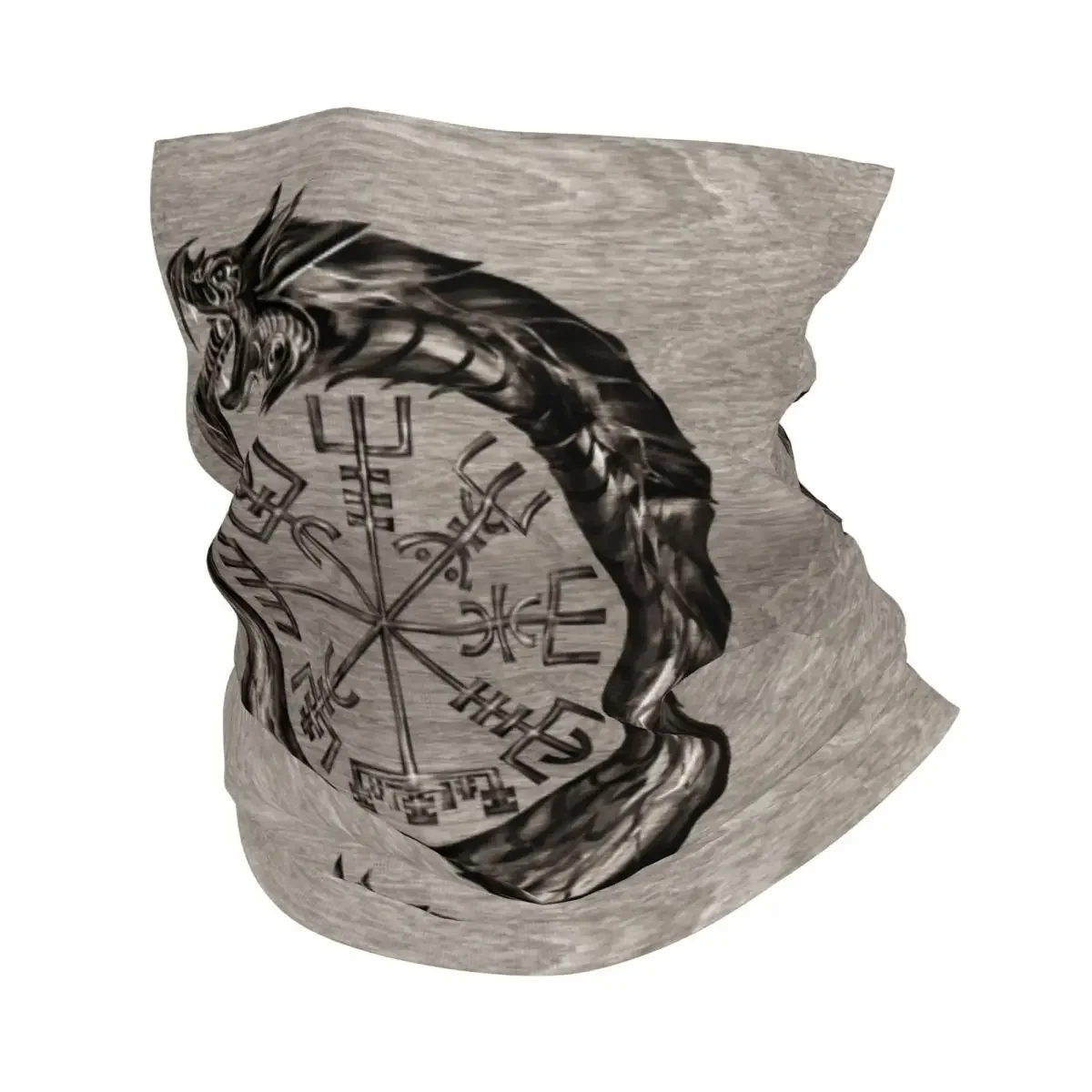 New Ouroboros With Vegvisir Winter Headband Neck Warmer Ski Camping Tube Scarf Norse Dragon Viking Compass Face Bandana Gaiter