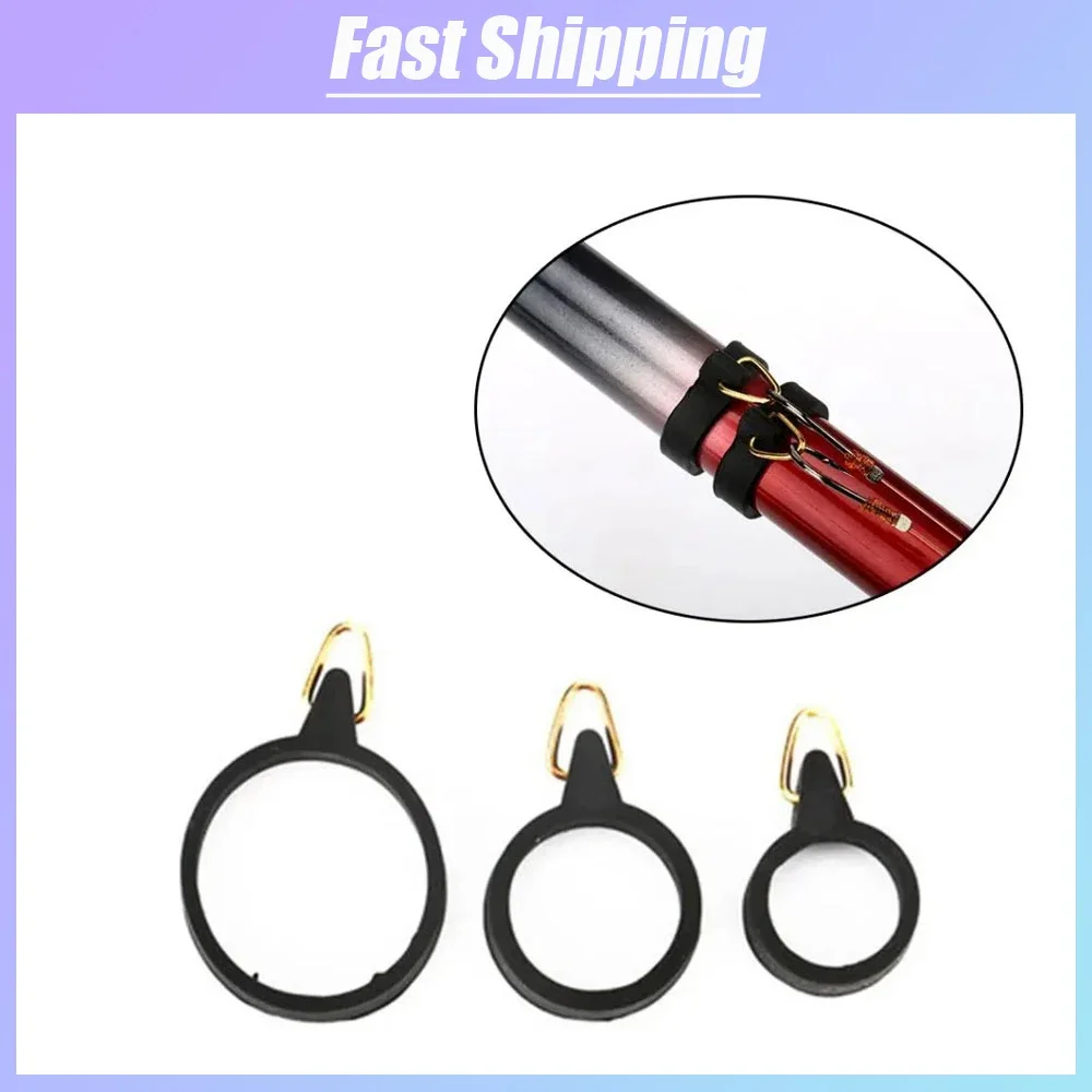 1pc S/M/L Fishing Rod Hook Elastic Ring Fishing Hook Holders Luminous Rubber Rings Carp Fishing Tackle Tools Accessories