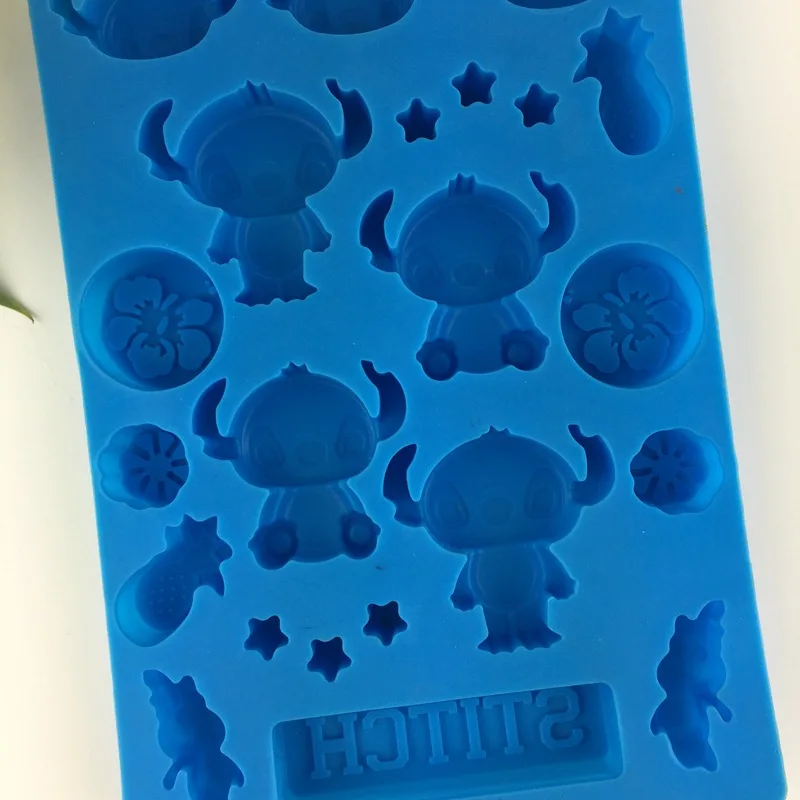 Anime Disney Stitch 3D Silicone Ice Cube Tray Figure Cake Mold Chocolate Candy Molds DIY Birthday Cake Decorating kids Gifts Toy