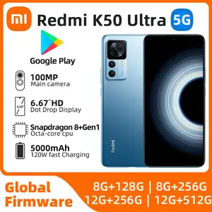 Xiaomi-redmi k50 proスマートフォン、グローバル、ウエディング、mtk、クローテッド9000、2k、oled、ストレートスクリーン、120w急速充電、108mp  oisカメラ、中古電話 - AliExpress