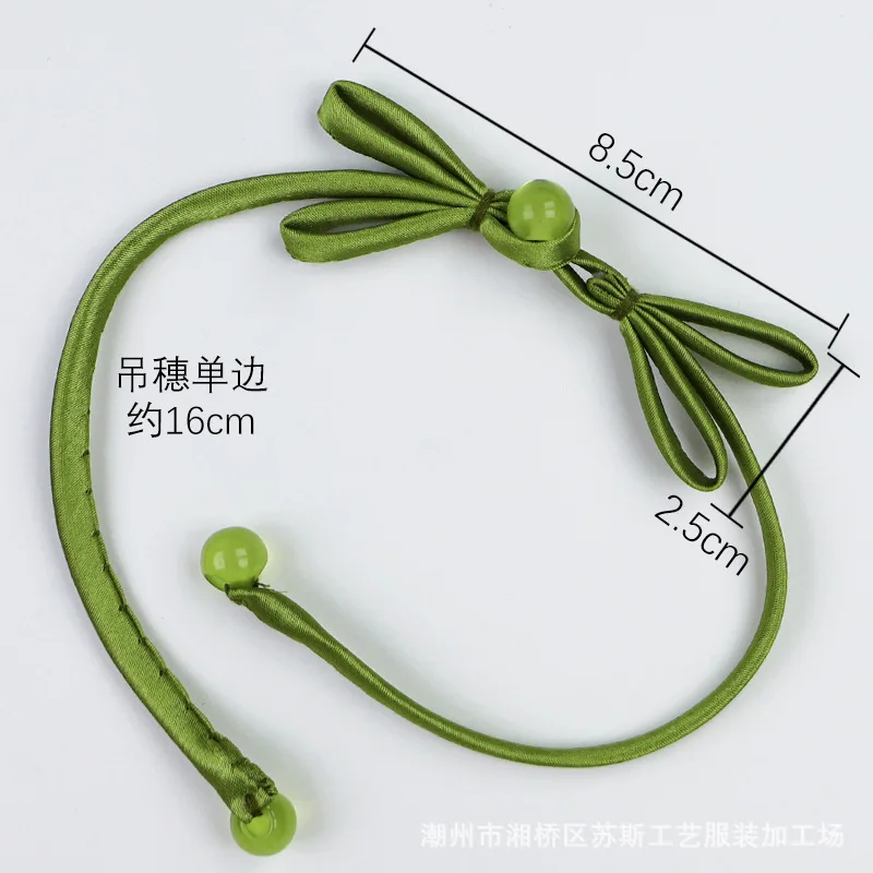 Handmade Cat Eye Fabric Two-Leaf Bunny Ear Single Tail Chinese Knot Button Classic Coat Dress Pankou Sewing DIY