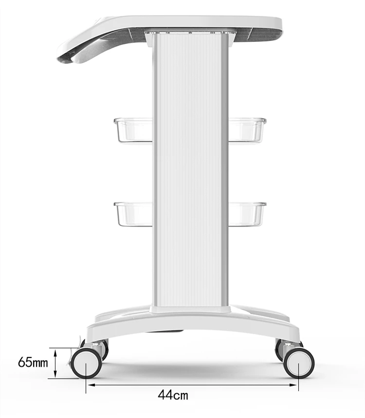 Good Quality ABS Beauty Salon Trolley Use Pedestal Rolling Cart Wheel Aluminum Mobile Stand