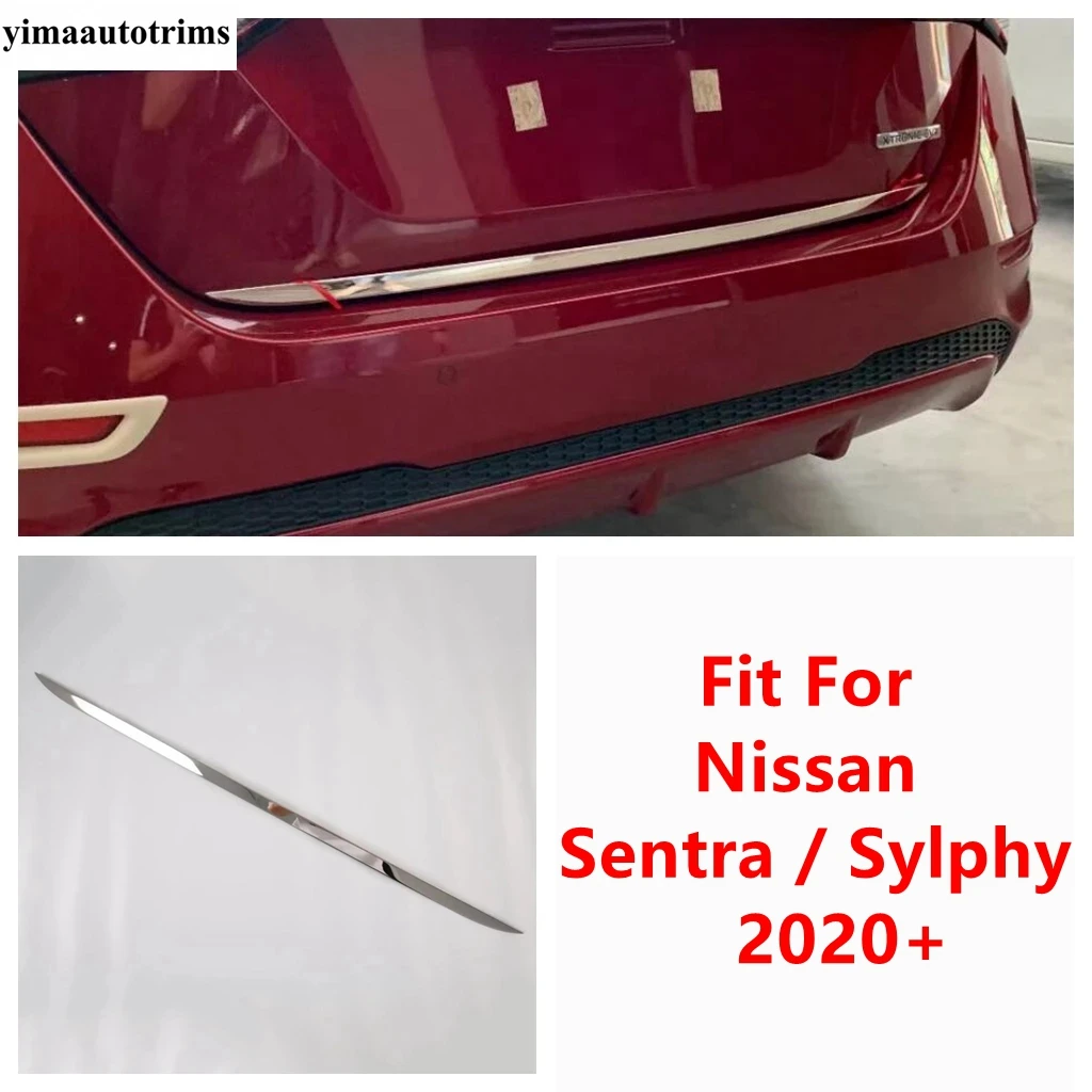 

Front Decoration Strip / Rear Tail Gate Door Strip Cover Trim Stainless Steel Accessories For Nissan Sentra / Sylphy 2020 - 2024