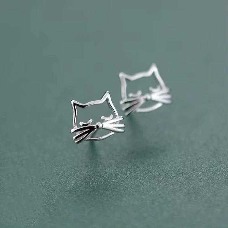 REETI 925 Sterling Silver piękny kot stadniny kolczyki dla kobiet 2018 nowy Trend osobowość Lady moda biżuteria