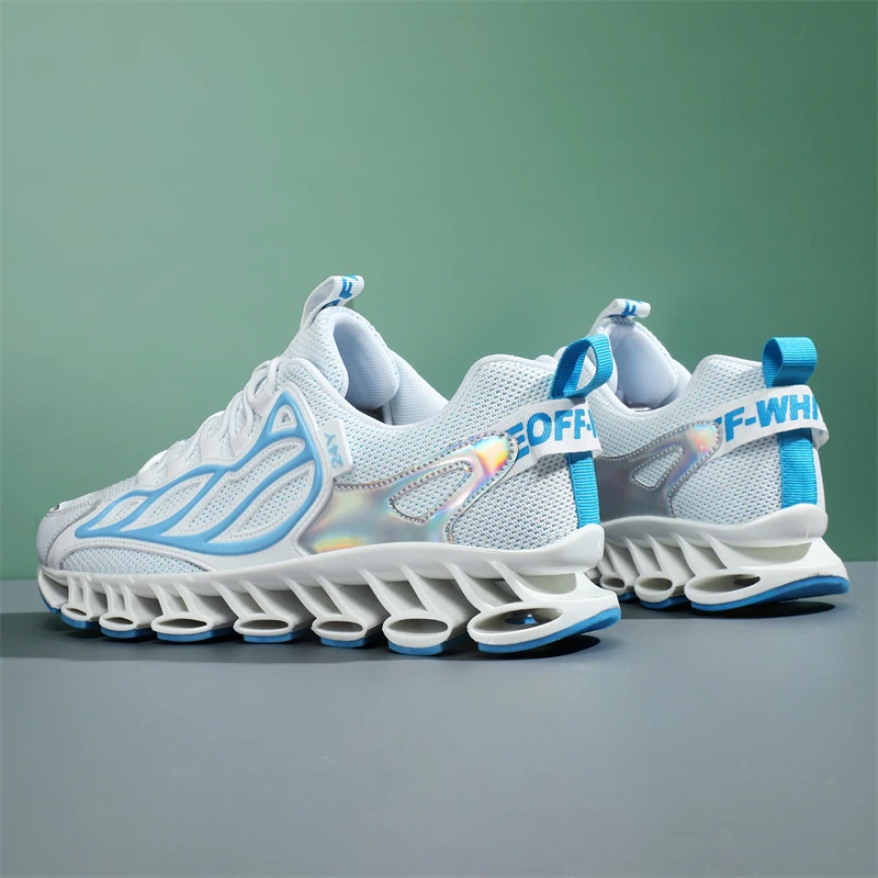Trendy All-match Men's Blade Running Shoes Reflective Sneakers Jogging Shoes Antiskid Damping Sports Shoes Training Zapatillas