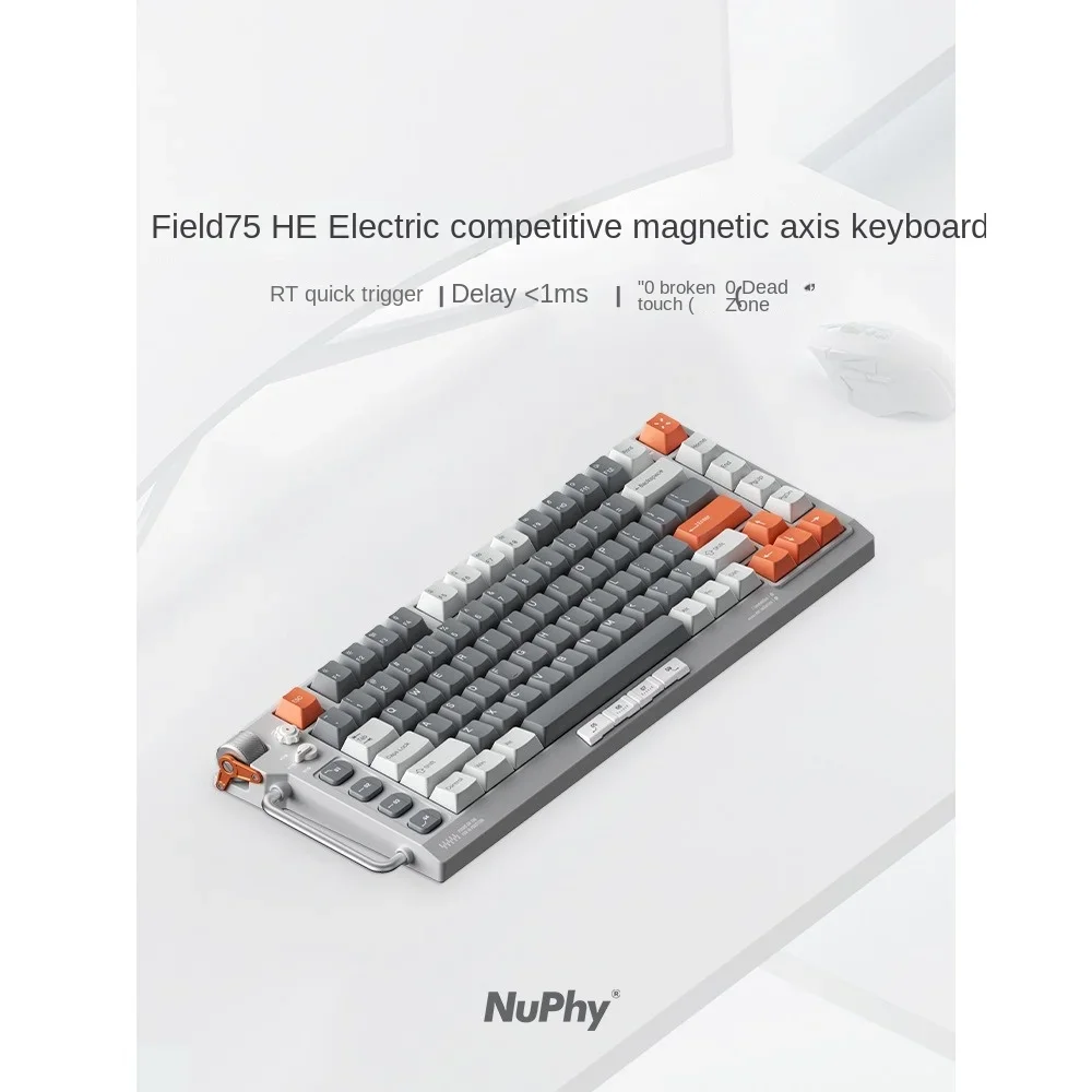 NuPhy Field75HE Wired Mechanical Keyboard Magnetic White Jade Axis Shaft Gaming 75% Layout DKS 8Khz RT 0.1-4.0mm Top 83 Keys