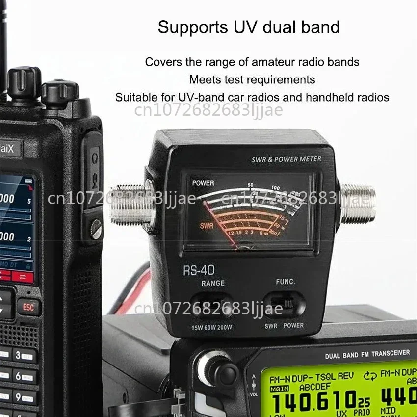 

КСВ-измеритель мощности RS-40 Измеритель стоячей волны RS40 140/430 МГц 200 Вт УФ-диапазонный двухсегментный кСВ-метр для рации 1 шт.