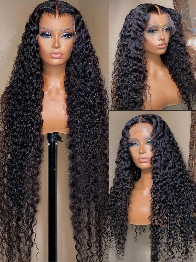 40 بوصة موجة عميقة 13x6 Hd الدانتيل أمامي خصلات الشعر المستعار الإنسان 250 الكثافة البرازيلي مجعد المياه قبل قطع الدانتيل غلويليس شعر مستعار جاهز للارتداء #1