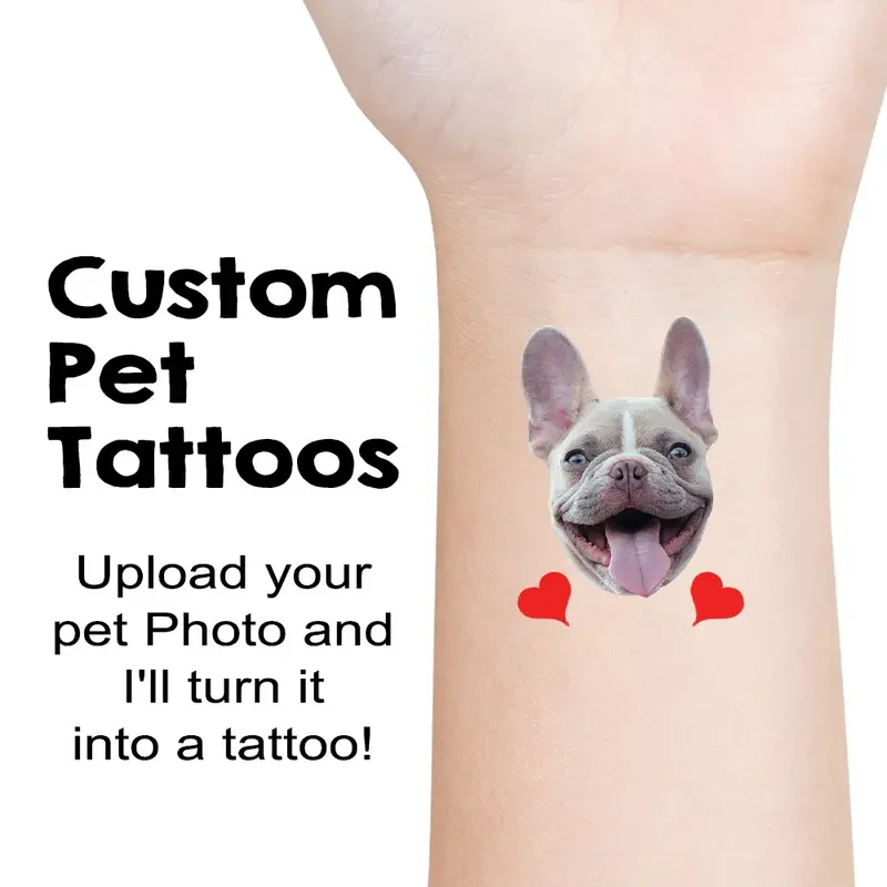 15 PCS custom dog temporary tattoo sticker personalized cute fun dog animal  pet themed party pet birthday gift customization