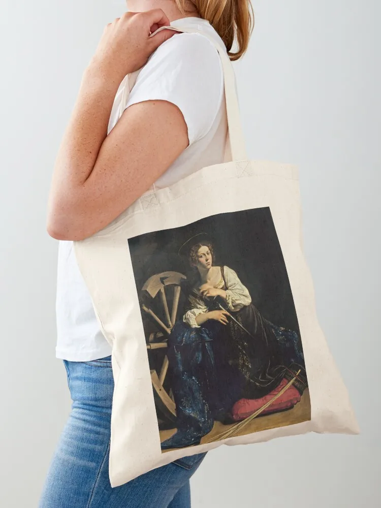 High Res Caravaggio Saint Catherine of Alexandria 1598 Tote Bag Fabric bag hand bag ladies shopper women ecological bags