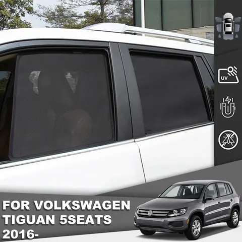 폭스바겐 VW 티구안 AD 2016-2023 2024 마그네틱 자동차 차양 바이저, 전면 앞유리 커튼, 후면 아기 창문 태양 쉐이드