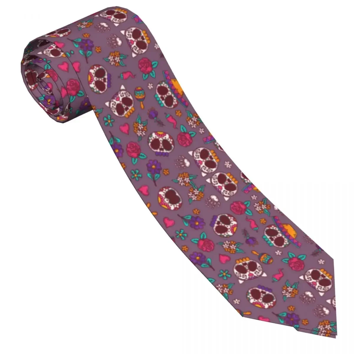 Corbata delgada de calaveras de México para hombre, corbata de moda, corbata de estilo libre, corbata de fiesta y boda