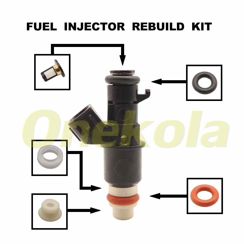 Fuel Injector Service Repair Kit Filters Orings Seals Grommets for 16450-RCA-A01 Fit For Acura MDX TL Honda Accord Pilot