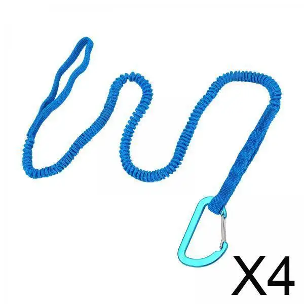 

4x Kayak Paddle Leash Stretchable Strap Fishing Rod Holder Bungee Cord Lanyard Kayak Rod Leash for Surfing Canoeing