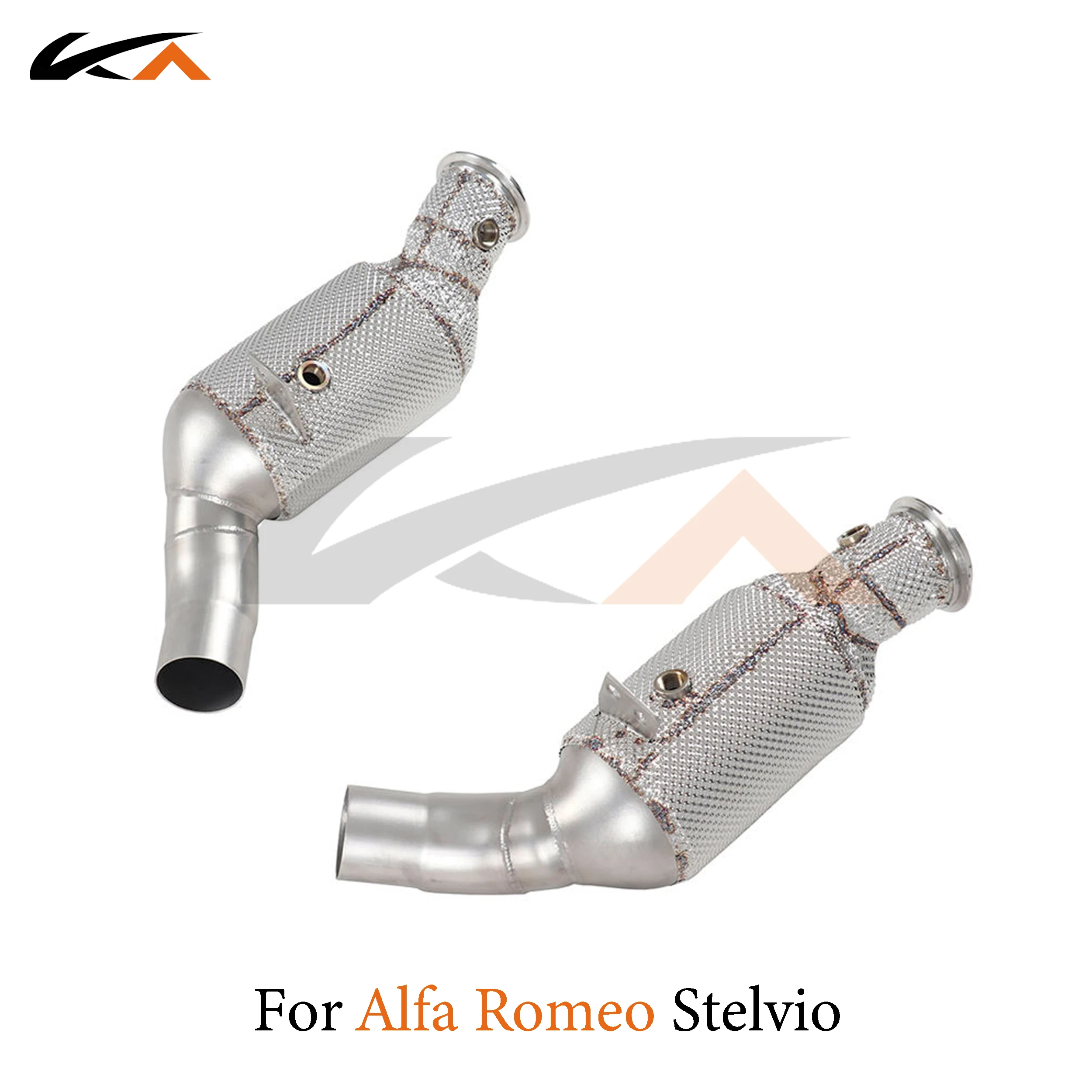 

KA Tuning downpipe exhaust stainless headers for Alfa Romeo Giulia Stelvio 2.9T axle pipe performance part heat shield catalysis