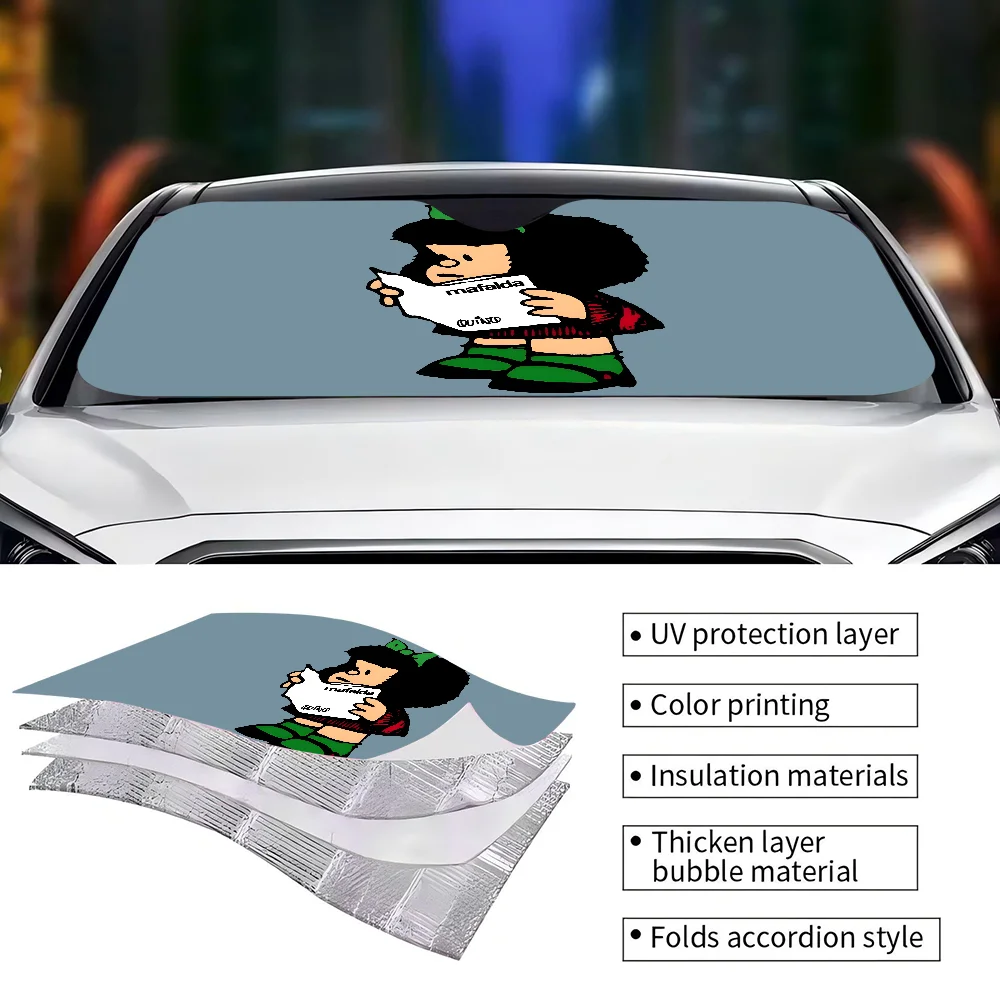 M-Mafalda ガールサンシェードリフレクター抗 UV プロテクターカスタム車のサンシェード自動サンシェードユニバーサルサンシェード夏 2025