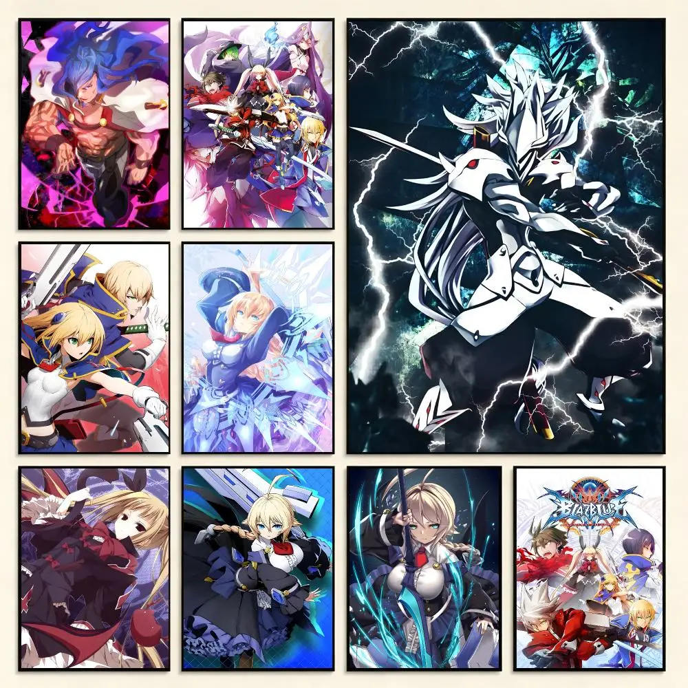 Fighting Game BlazBlue Poster Digital Solvent Print Waterproof PP Fade-Resistant Wall Art Room Decor Gift