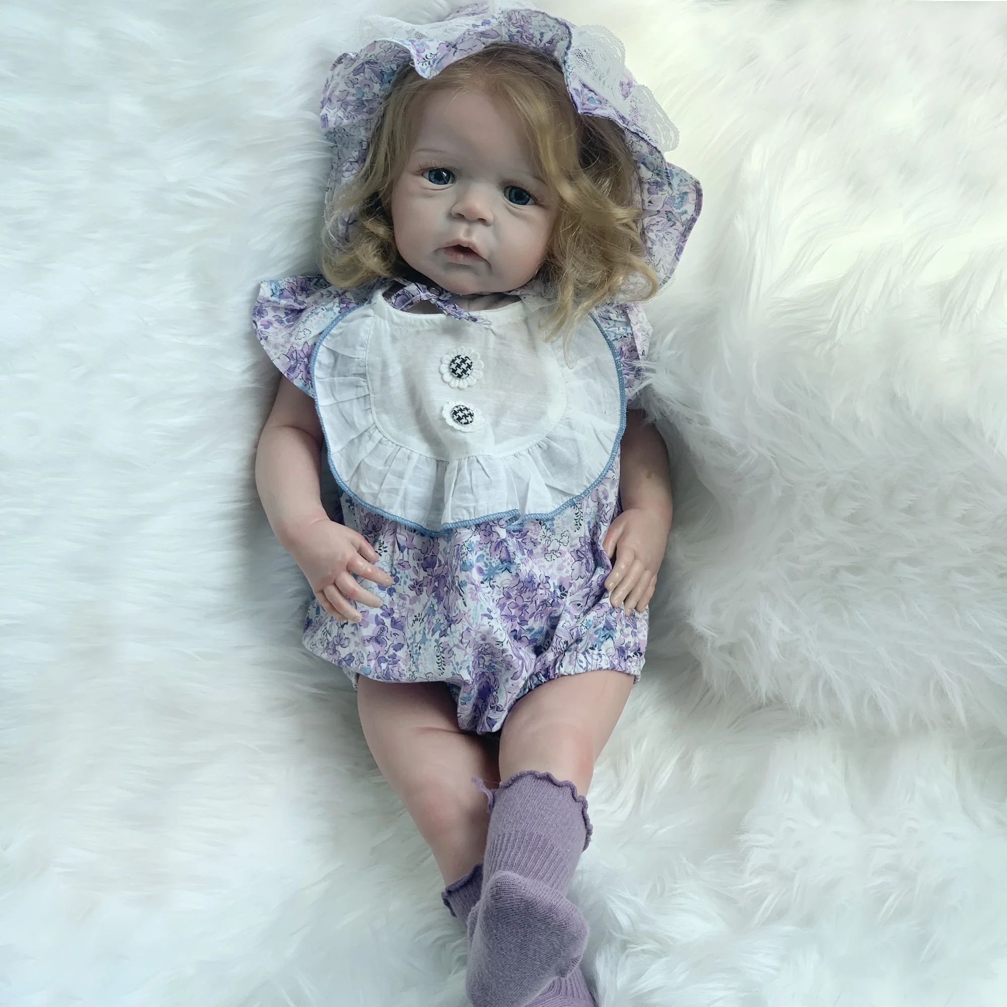 

65cm Finished Standing Sandie Reborn Toddler Doll 3D Painted Skin Lifelike Real Bebe Reborn With Rooted Hair Muñecas Para Niñas