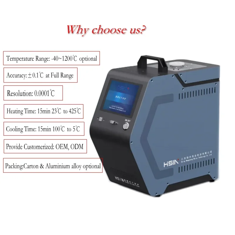 50~400Degree High Temperature Calibrator Furnace HSIN650 Portable RTD Pt100 Temperature Sensor Thermocouple Dry Block Calibrator