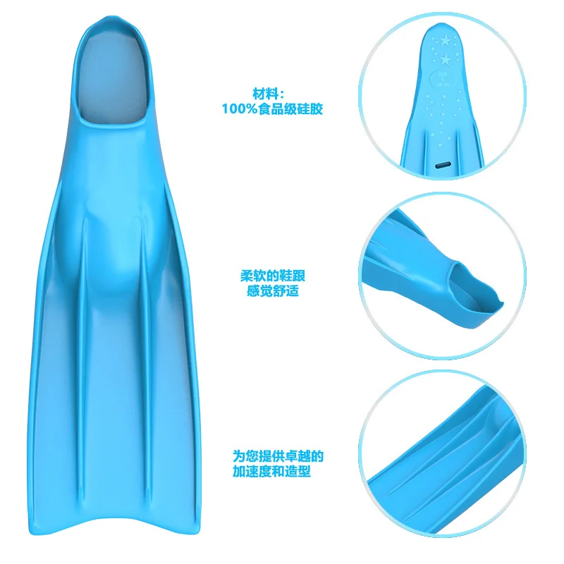 Swimming silicone flippers, cross-border diving snorkeling flippers