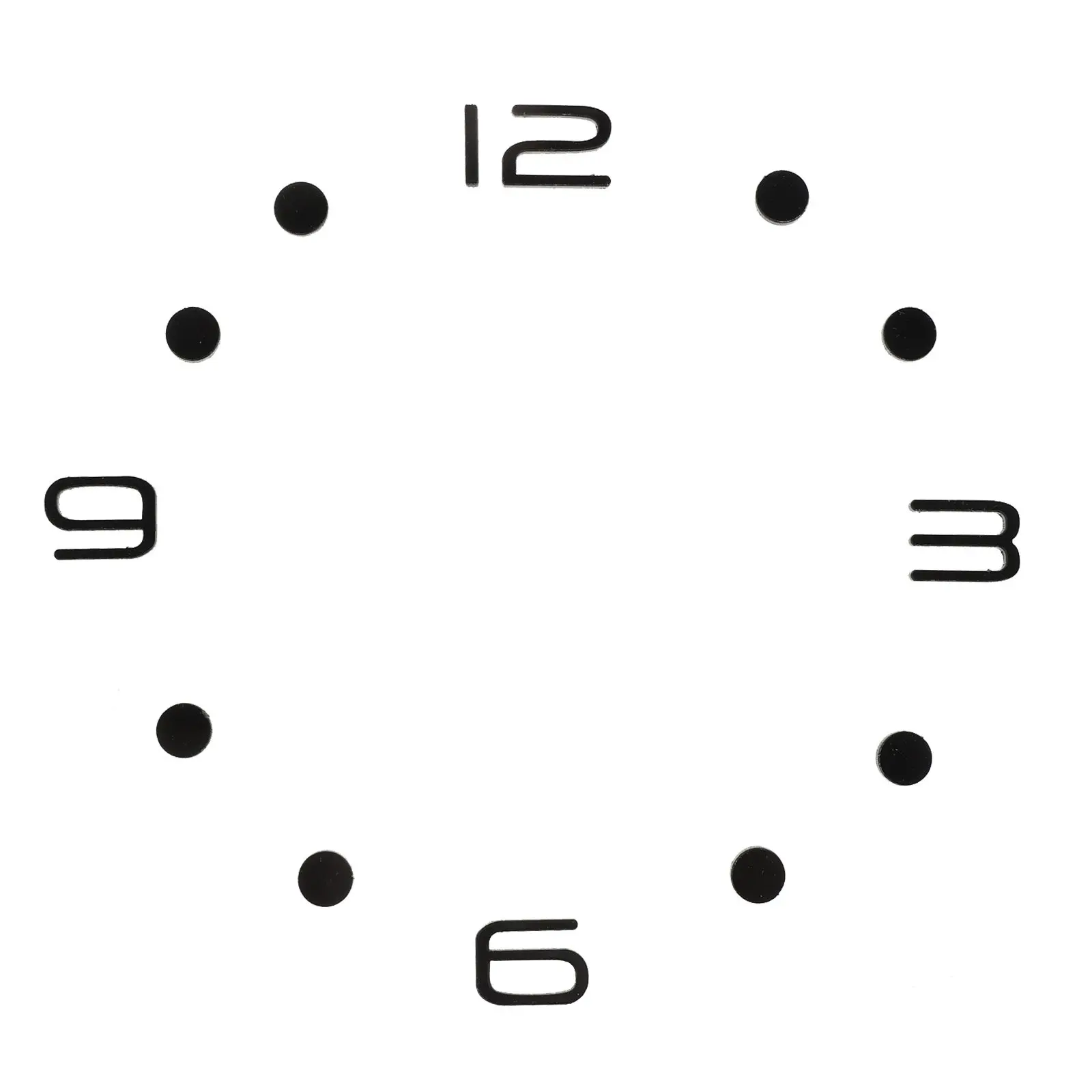 1 Set Quartz Clock Digital Scale Face Numbers Arabic Numeral Adhesive Numerals Black Kit Acrylic 3d