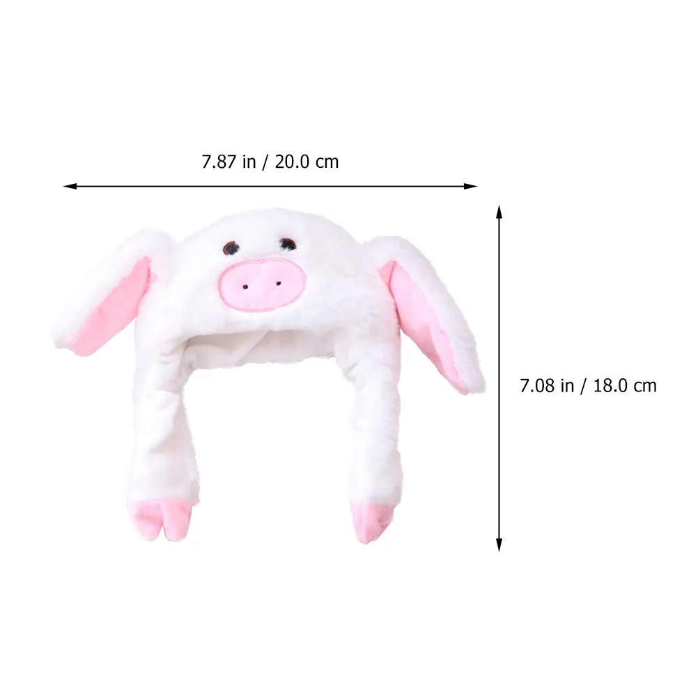 1Pcs Topi Kartun Meriah Desain Babi Menggemaskan Sentuhan Lembut Tidak Menyebabkan Alergi Penutup Kepala Hangat untuk Acara Keluarga, Komunitas, dan Pemotretan
