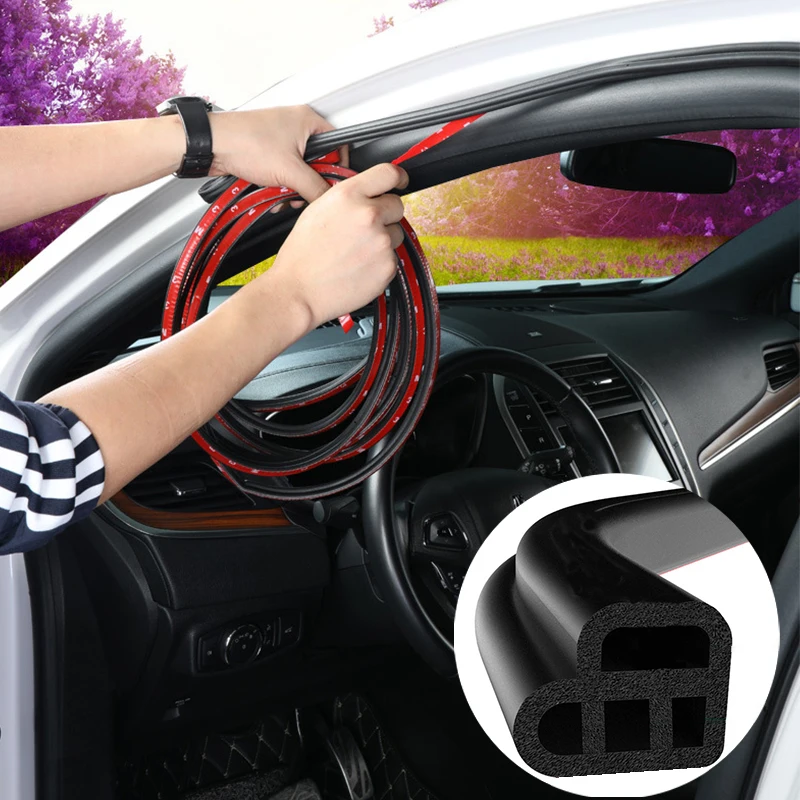 Auto Car Door Double Layer Sealing Rubber Sticker Strips Door Trunk Sound Insulation Weatherstrip L-type Noise Seal