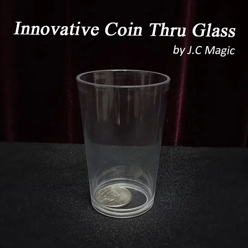 Innovative Coin Thru Glass by J.C Magic Tricks Signed Coin Penetrates into Cup Close up Stage Magia Gimmicks Mentalism Props