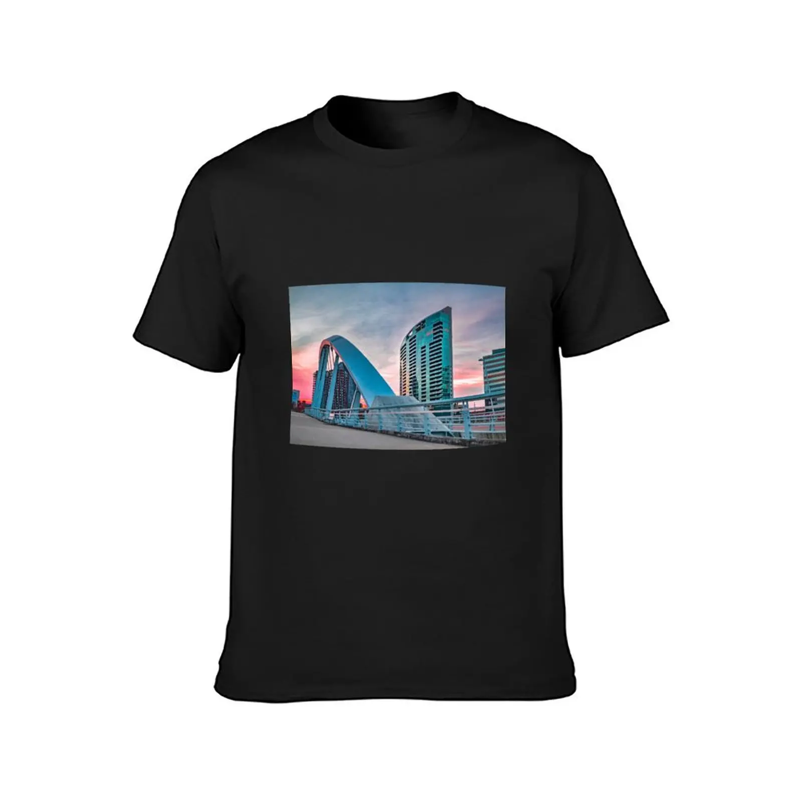 Embracing Dawn Along The Main Street Bridge - Columbus Ohio T-Shirt Short sleeve tee boys whites t shirts for men