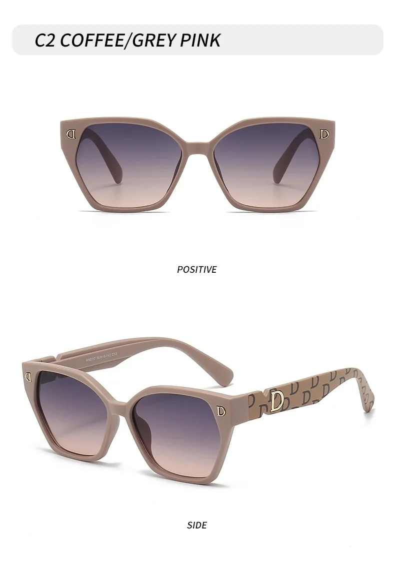 Neue Luxus D Marke Glamour Sonnenbrille Für Frauen Und Männer Stilvolle Cat Eye Designer Brillen Klassische Mode Unisex Gläser UV400 – Detail 11