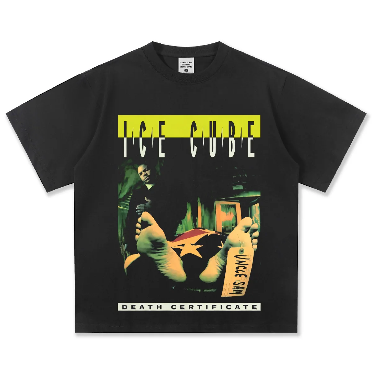 Ice Cube Death Certificate Graphic T-Shirt Men Oversized Album Print Rap Icon Fan Merch Premium Cotton Streetwear Casual Top