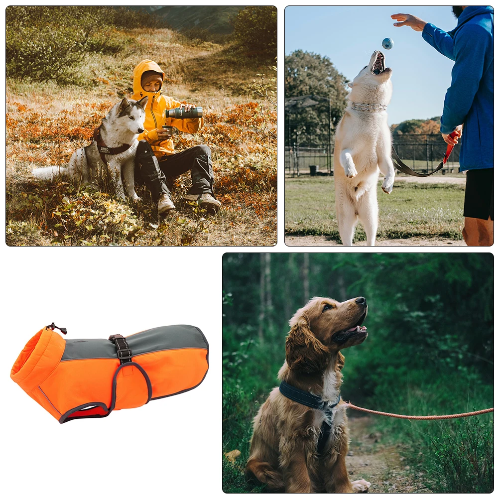 

Warm Pet Clothing Reflective Dog Coat Jacket for Witnter Small Clothes Large Cute Raincoats Dogs Polyester