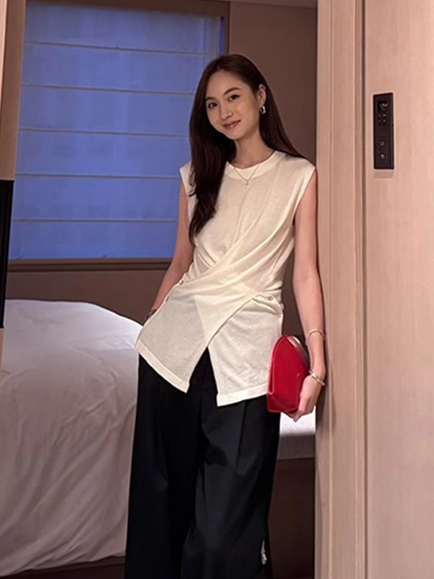 Casual runde Ne Svel Gestrickte Pullover frauen Sommer Top Unregelmäßige Kreuz Design Farbe Koreanische Sle Pendeln Faion