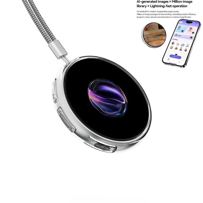 2026 AI Tech Smart Digital Display Wearable Electronic Badge with Bluetooth APP Control for Brand Marketing Ornament Model