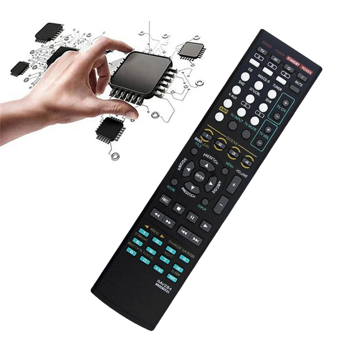 RAV284 WN05820EX Replace Remote for Yamaha AV Receiver HTR-6230 HTR-6130 RX-V365 RX-V365BL RX-V363 RAV283 WN05810