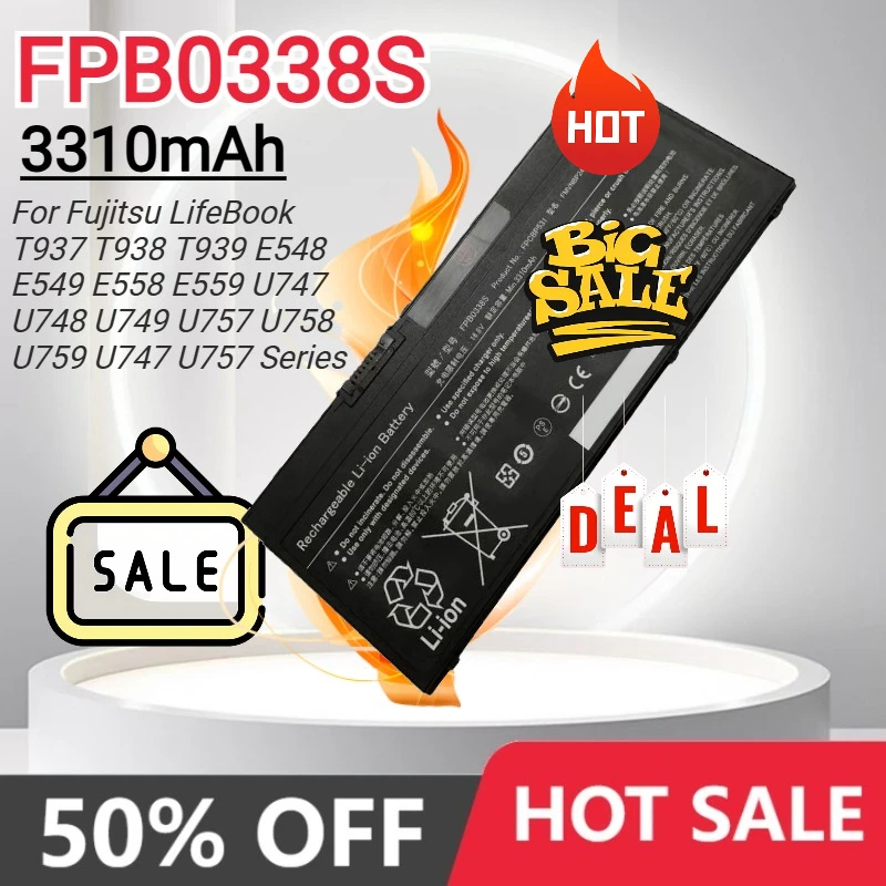 FPB0338S แบตเตอรี่แล็ปท็อปสำหรับฟูจิตสึไลฟ์บุ๊ค U758 U747 U748 U757 E558 E548 T937 T938 FPCBP529 FMVNBP248 FMVNBP247 CP721834-01